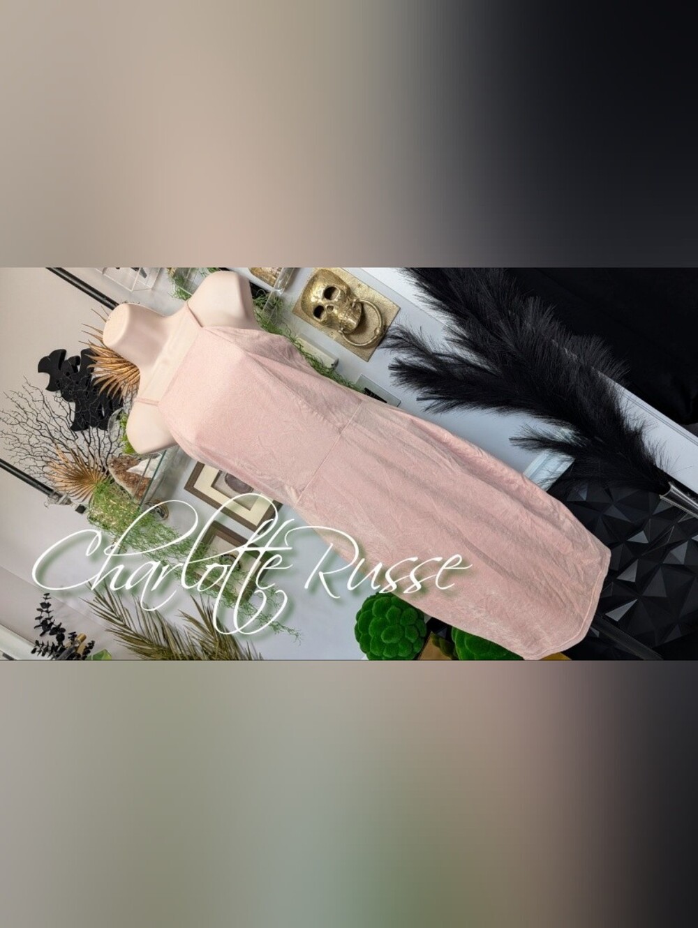 Charlotte Russe Dusty Rose Velour Sheath Dress MD